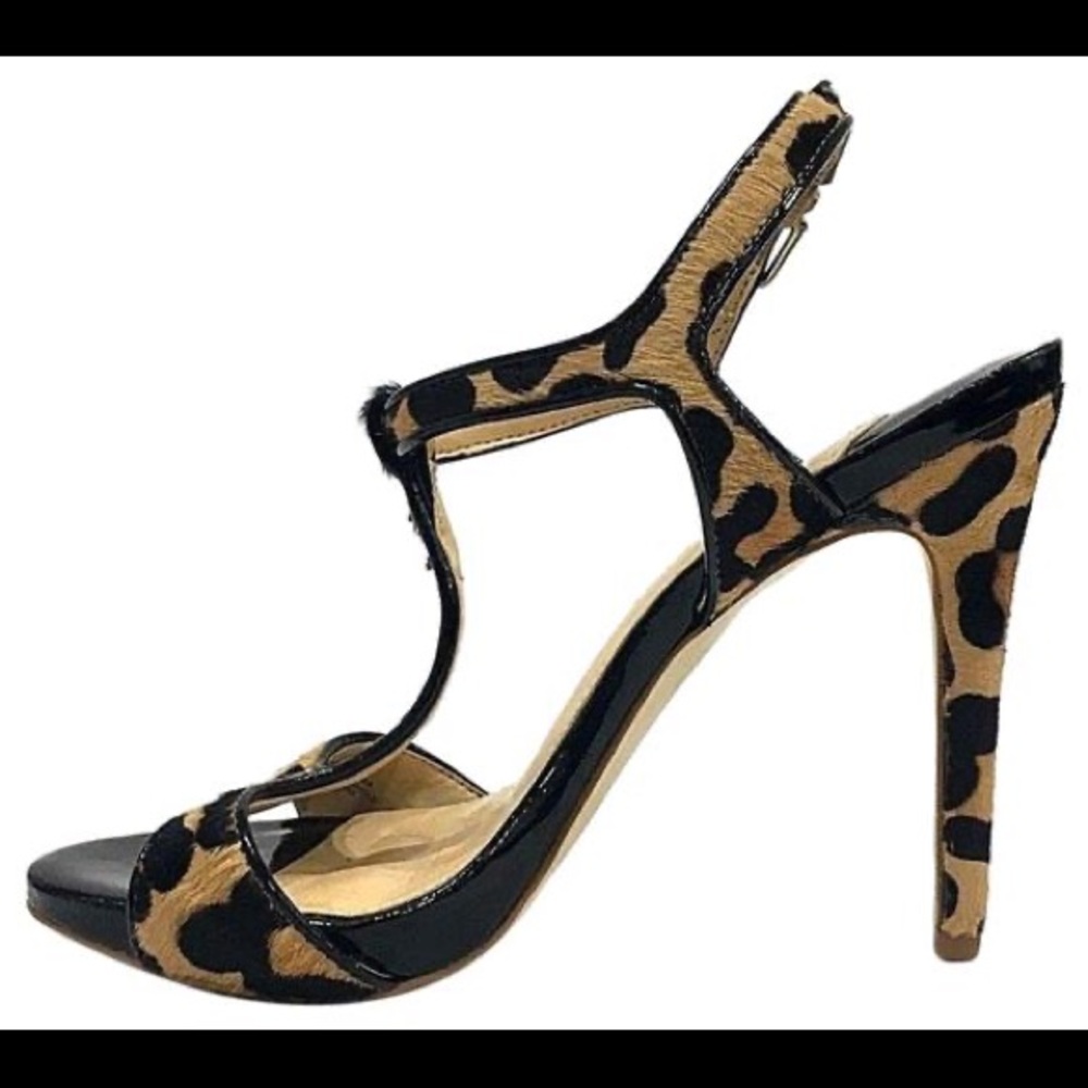COPY - Gianni Bini Patent Leather Leopard Cow Pumps Heels
